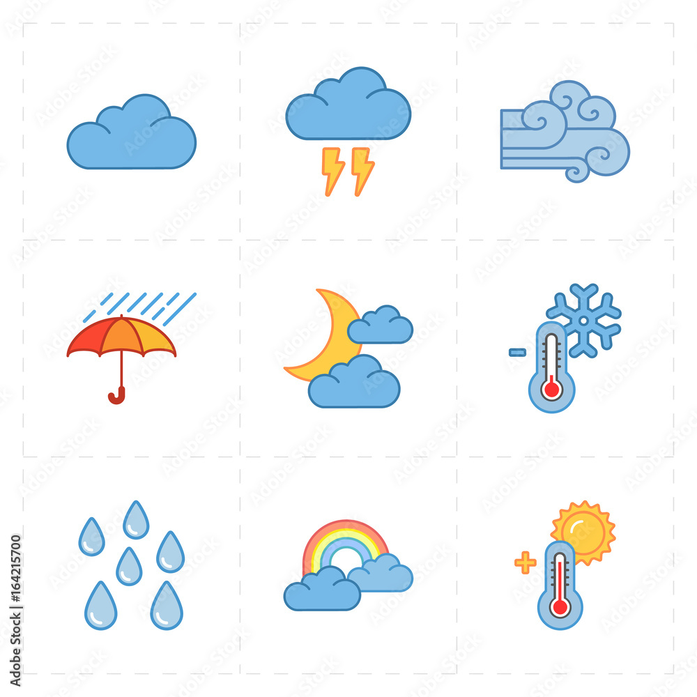 Obraz premium modern weather icons