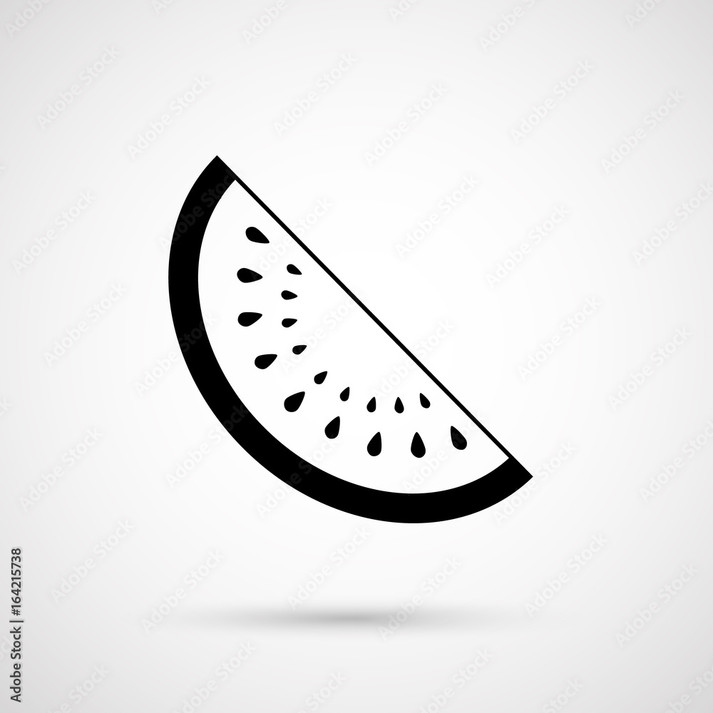 Vector slice of watermelon isolated on white background Vector slice of watermelon isolated on white background