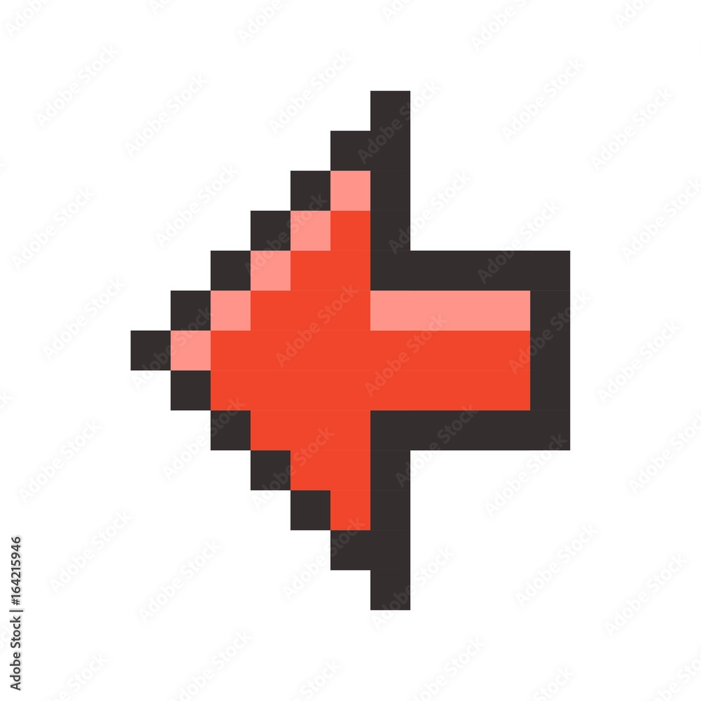 Obraz premium Pixel arrow pointer icon link marker