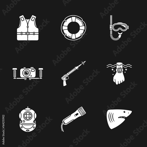 nine diving icons