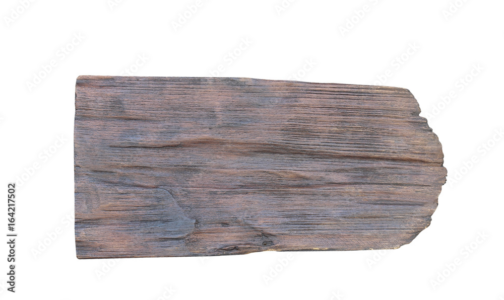 Fototapeta premium empty wooden sign isolated on white background