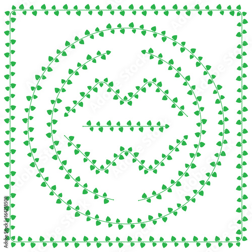 Pattern brush from green Leaves