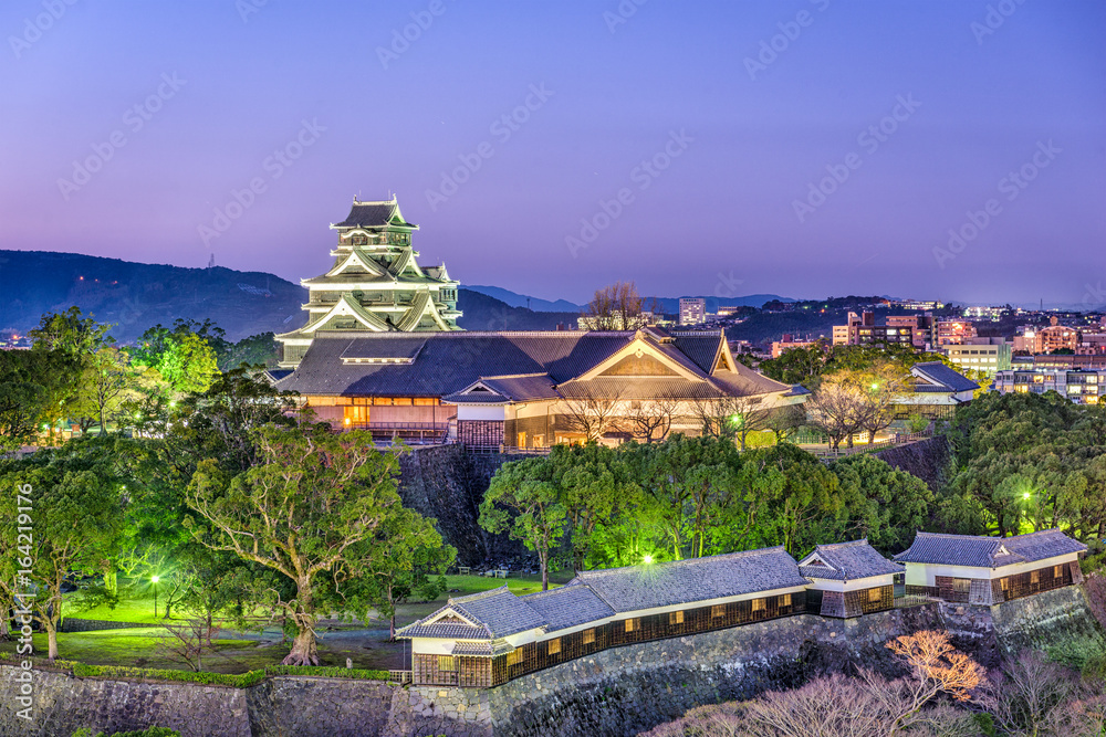 Naklejka premium Zamek Kumamoto, Japonia