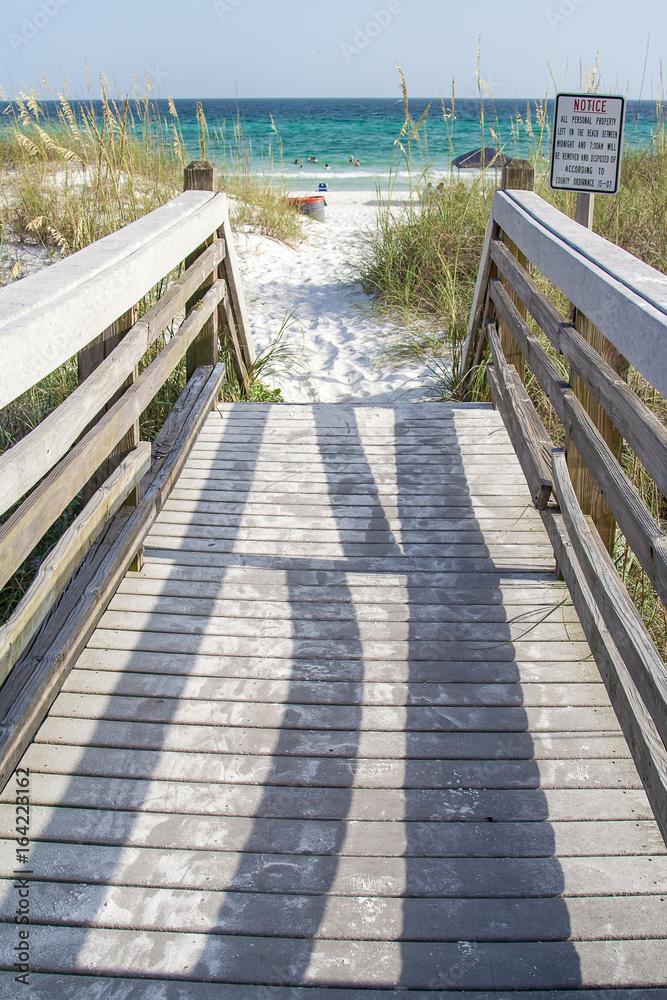 A boardwalk out to the beach in Destin Florida