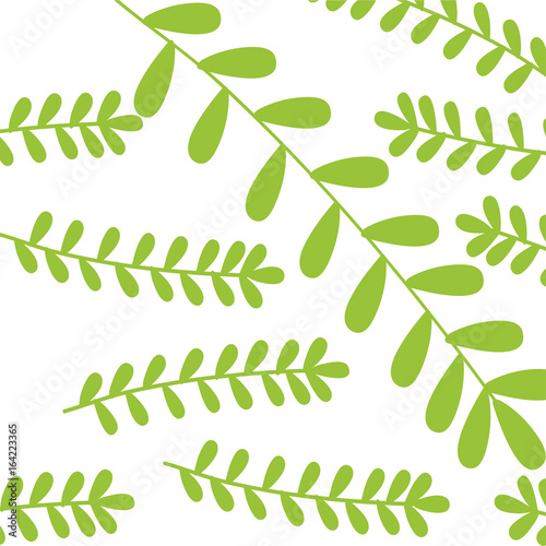 Leafy branch natural pattern vector illustration design