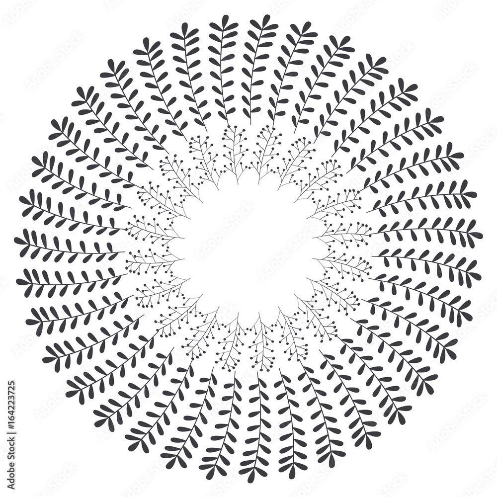 Circular crown with leaves vector illustration design Circular crown with leaves vector illustration design