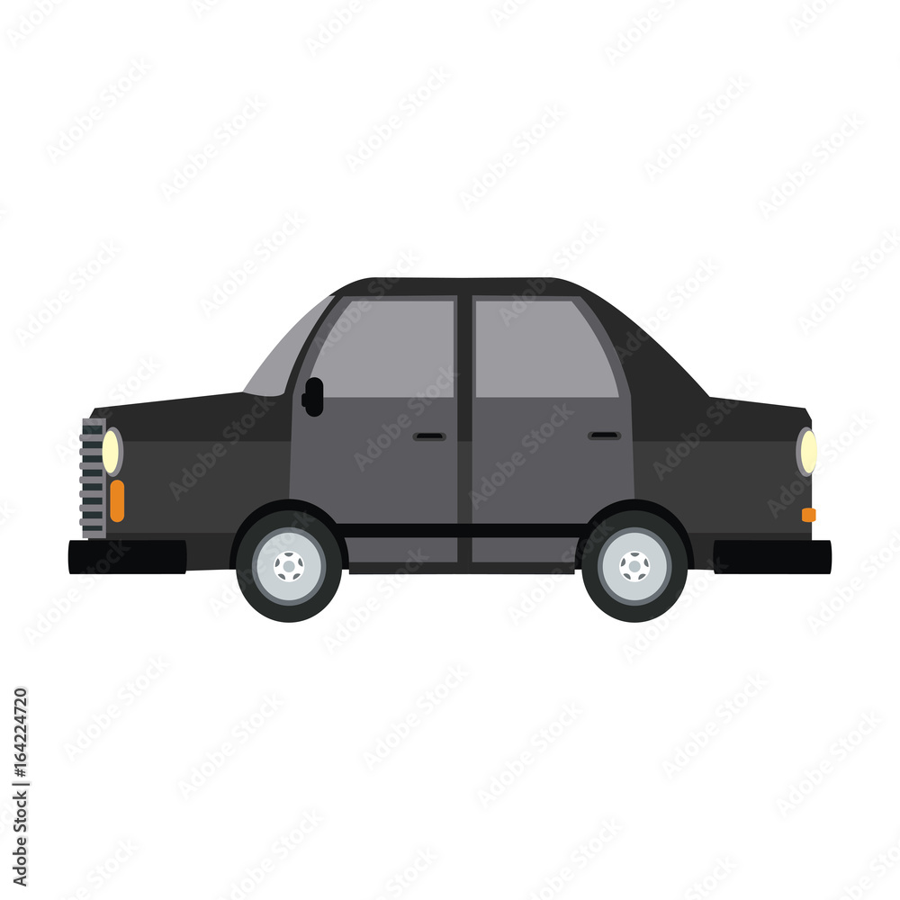 car side view icon gray automobile vehicle