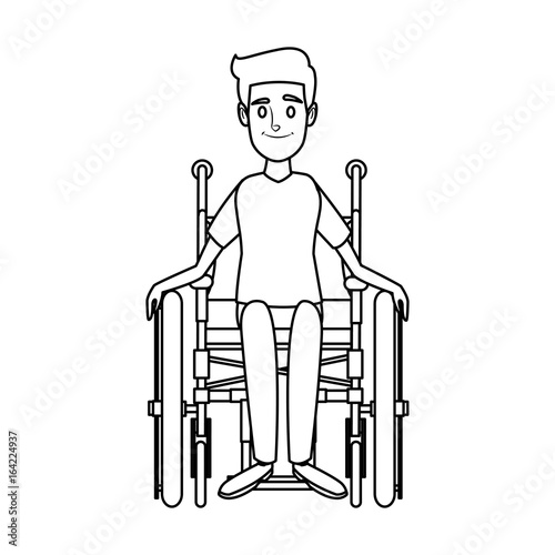 man in wheelchair care disabled patient health