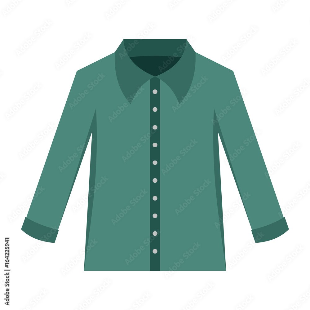 Green shirt fashion clothes for modern man. Flat icon for web vector illustration Green shirt fashion clothes for modern man. Flat icon for web vector illustration