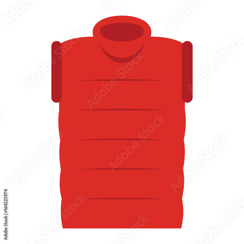 Down jacket fashion clothes for modern man. Flat icon for web vector illustration