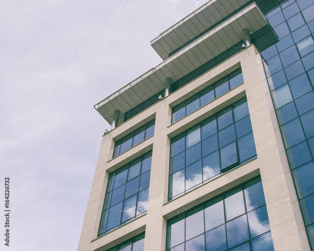 Modern building in the city with windows
