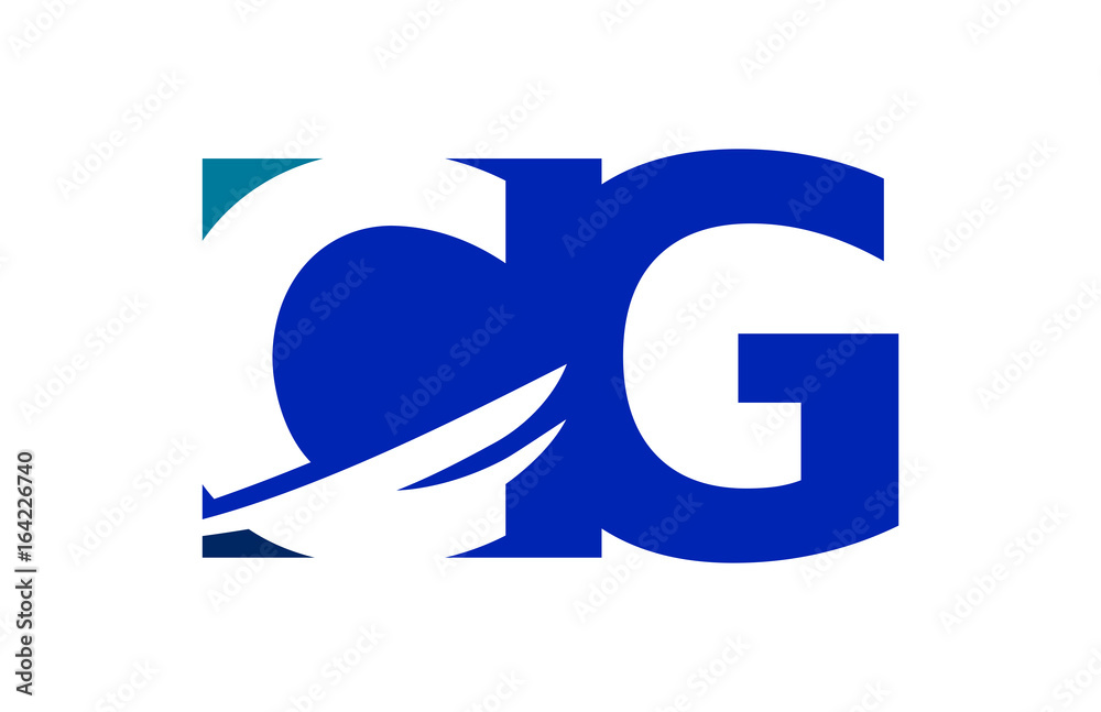 CG Negative Space Square Swoosh Letter Logo CG Negative Space Square Swoosh Letter Logo