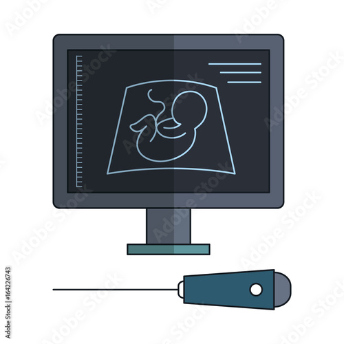 Ultrasound monitor isolated icon vector illustration design