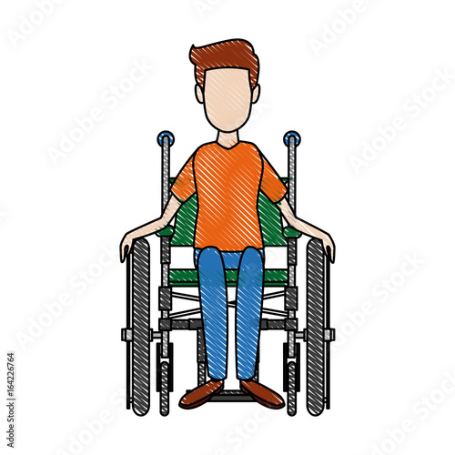 man in wheelchair care disabled patient health
