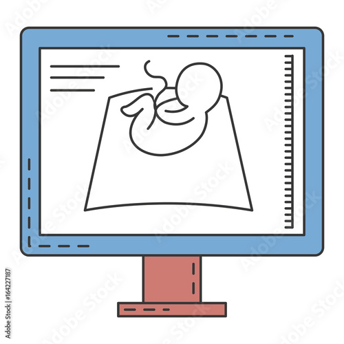 Ultrasound monitor isolated icon vector illustration design