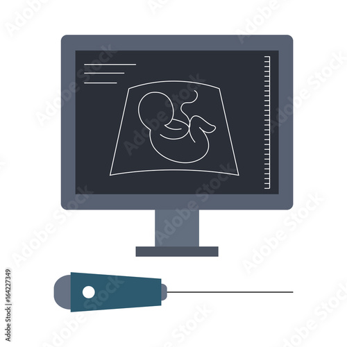 Ultrasound monitor isolated icon vector illustration design