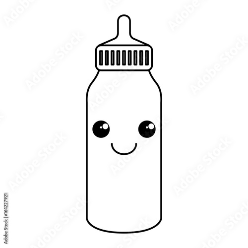 bottle baby kawaii character vector illustration design