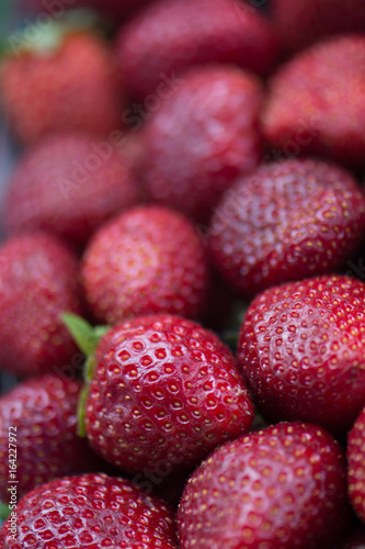 Organic Strawberries Closeup