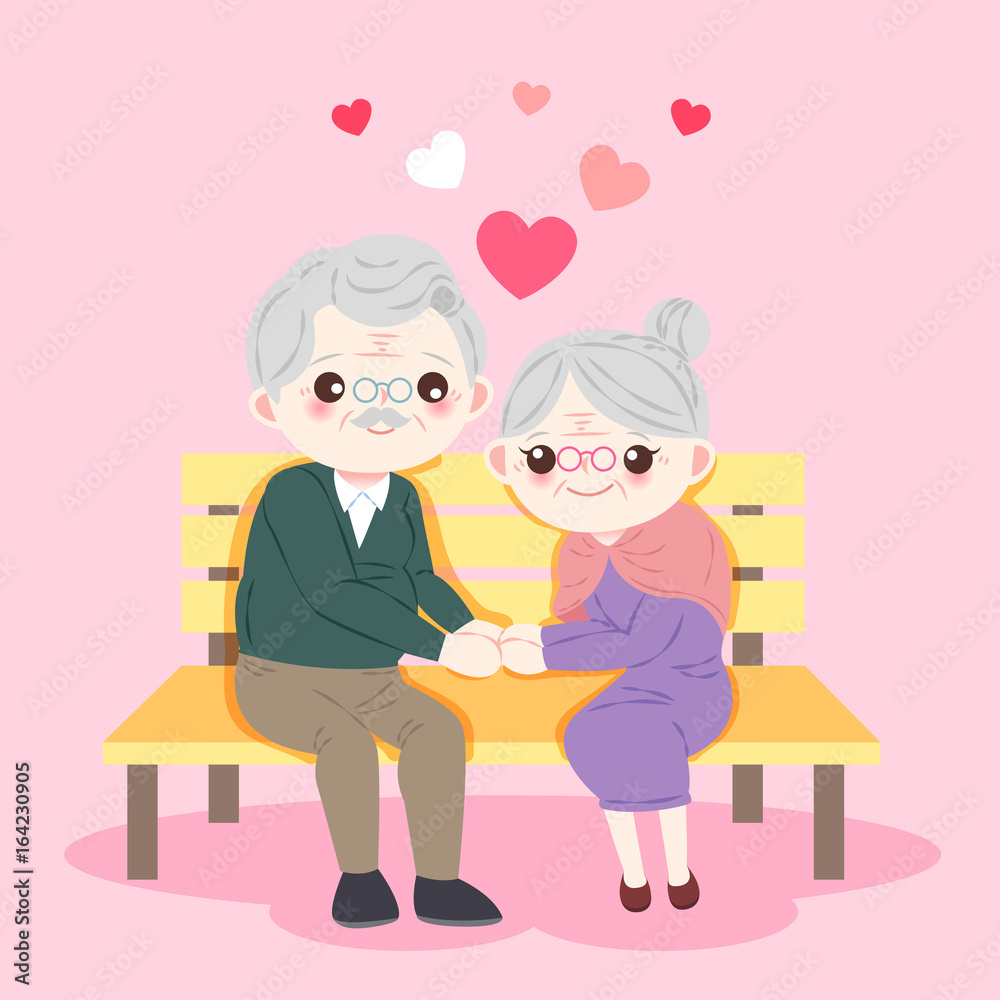 cute cartoon old couple cute cartoon old couple