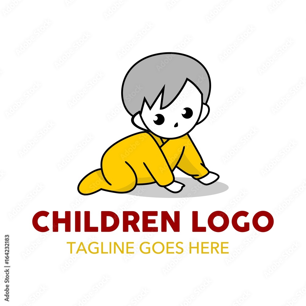 Children play and learn with joy logo template Children play and learn with joy logo template
