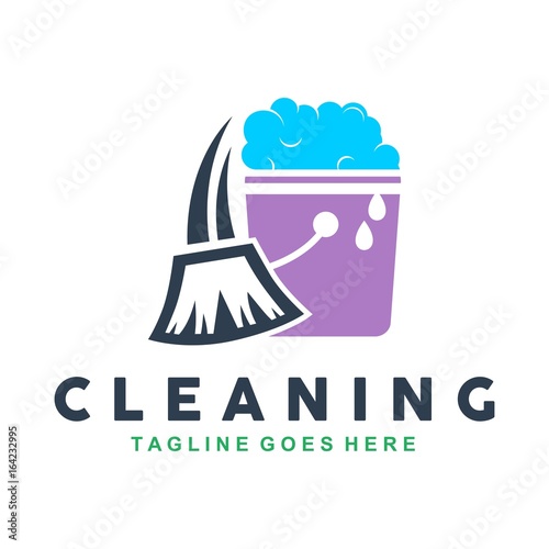 Cleaning Lady Service Woman Maid Logo Template