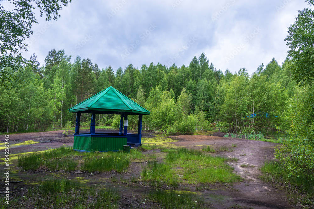 Gazebo for relaxing on the sacred source Stream. Gazebo for relaxing on the sacred source Stream.