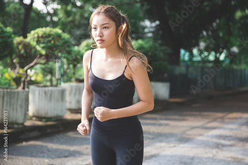 Young asian lady exercise 
