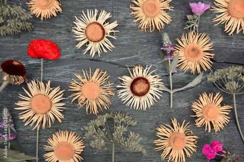 Grußkarte - Blumen - Flat lay