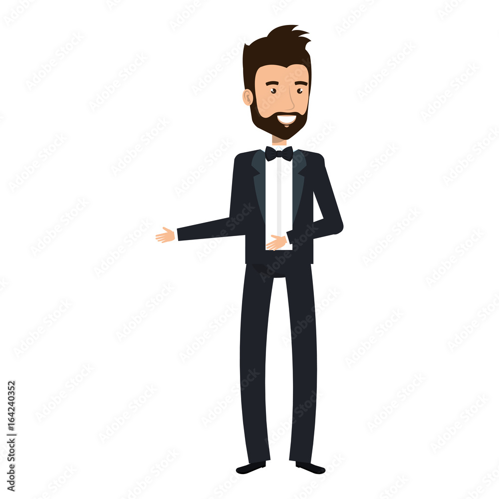 Fototapeta premium elegant husband avatar character vector illustration design