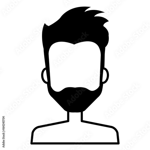 young man model shirtless avatar character vector illustration design