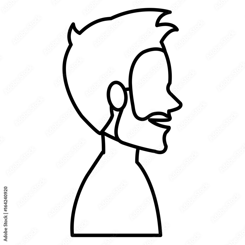 young man model shirtless avatar character vector illustration design