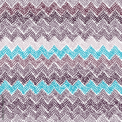 Seamless ikat pattern. Simple chevron ornament. Stripe print. Blue  gray and white colors.