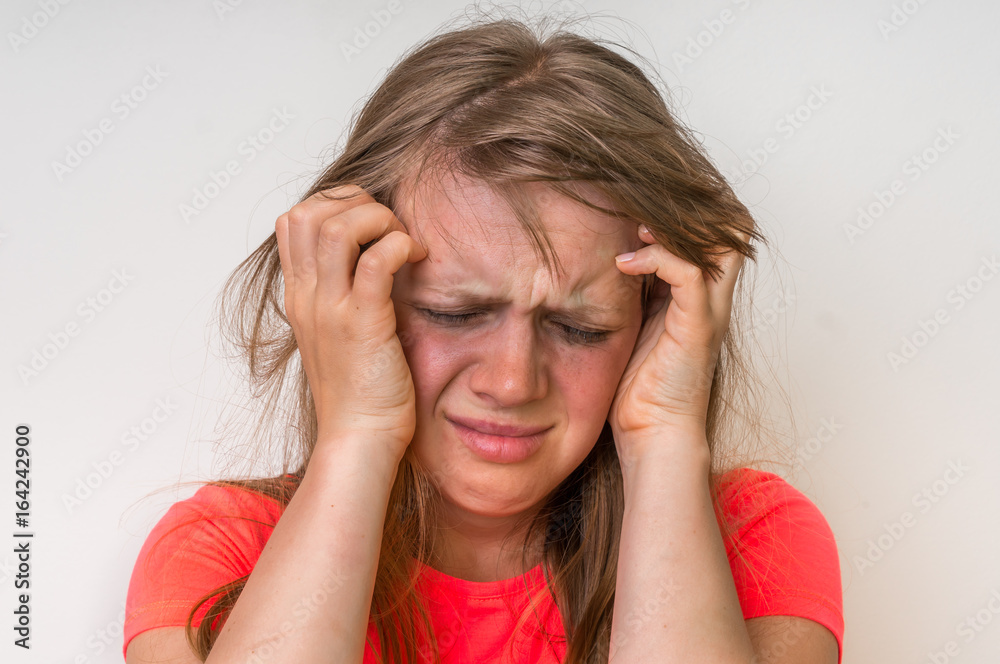 Portrait of a crying woman with bruised skin and black eyes Portrait of a crying woman with bruised skin and black eyes