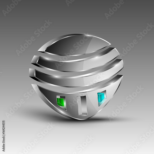 Shiny futuristic emblem
