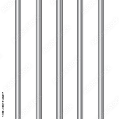 3d realistic steel prison bars. Vector illustration.