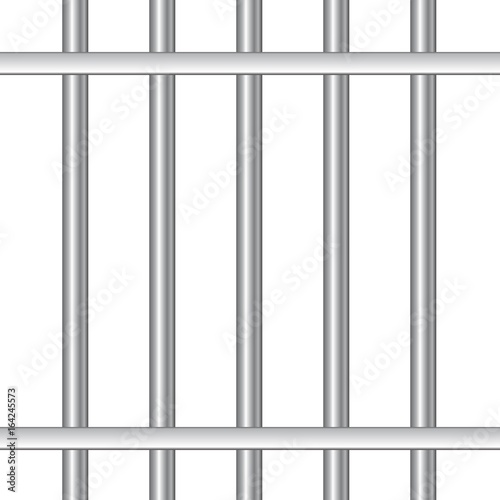 3d realistic steel prison bars. Vector illustration.
