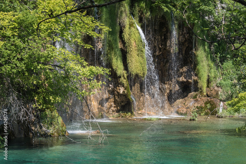 vue de lacs et chutes d eau dans le parc des lacs de Plitvice en Croatie