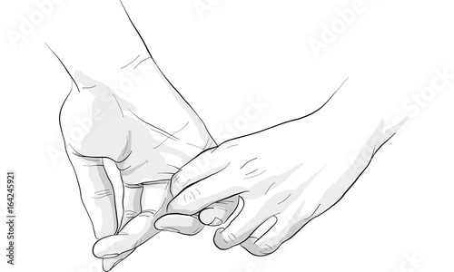hand holding hand vector