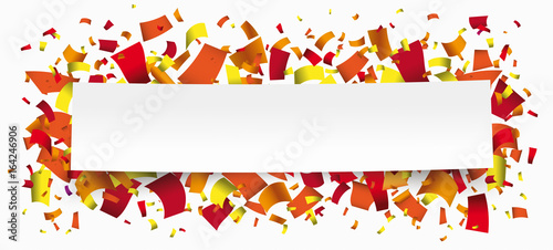 Paper Banner Warm Colors Confetti