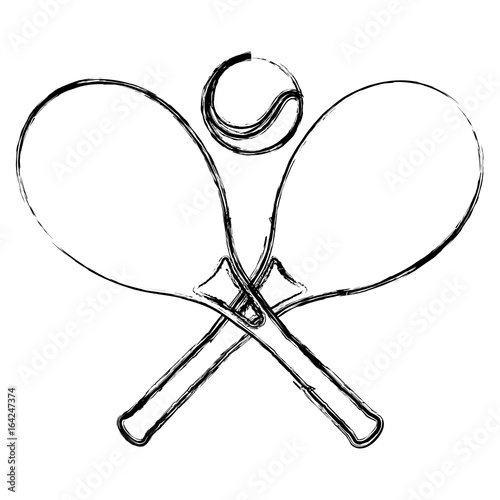 tennis rackets with ball vector illustration design