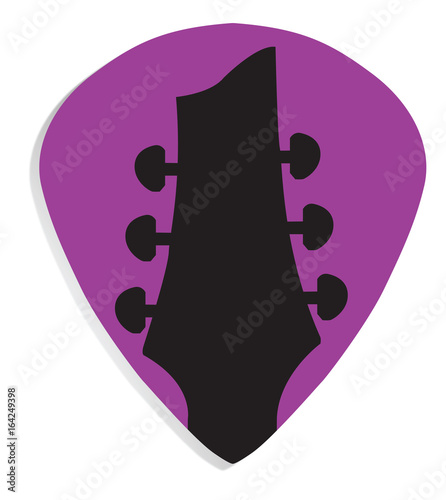 Guitar headstock in guitar pick icon