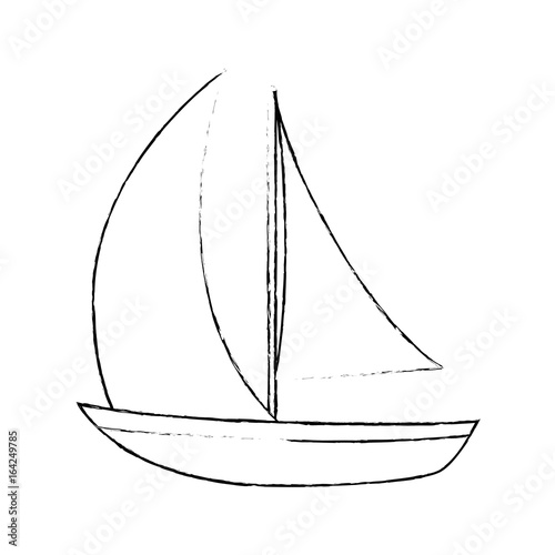 Sailboat icon over white background vector illustration