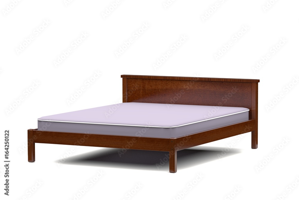 3d illustration of a modern wooden bed 3d illustration of a modern wooden bed