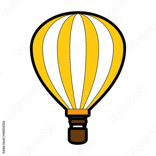 hot air balloon icon over white background vector illustration