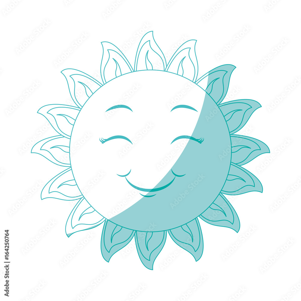 Fototapeta premium cartoon happy sun icon over white background vector illustration