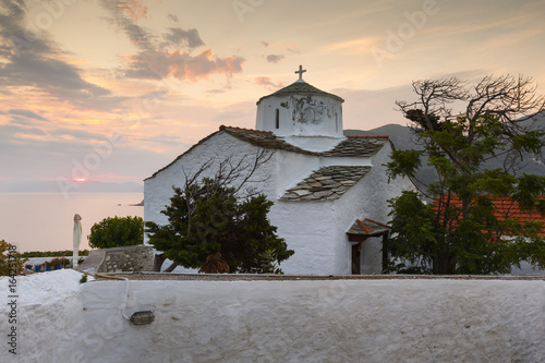 Church in the old town of Skopelos, Greece. 