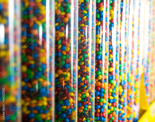 Shop of tasty sweets multicolored jellybeans