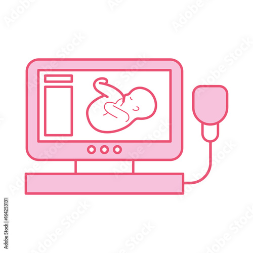 Ultrasound monitor isolated icon vector illustration design
