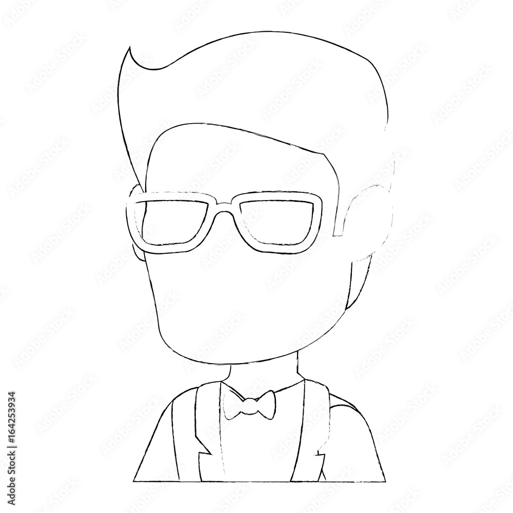 avatar man with glasses icon over white background vector illustration avatar man with glasses icon over white background vector illustration