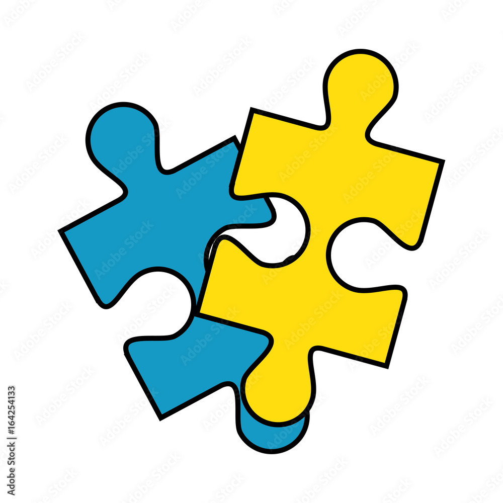 Obraz premium jigsaw puzzles icon over white background vector illustration